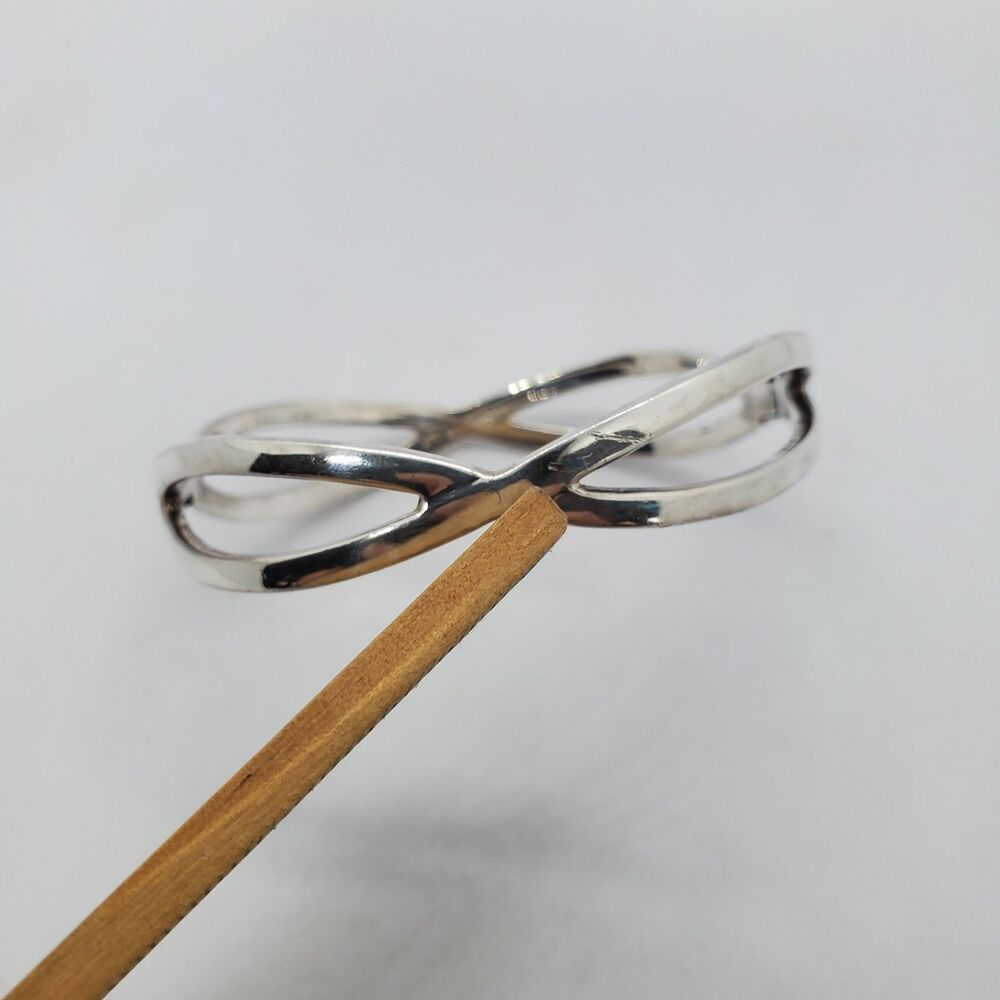Sterling Silver Hinged Bracelet Bangle ATI 925 - Picture 6 of 7